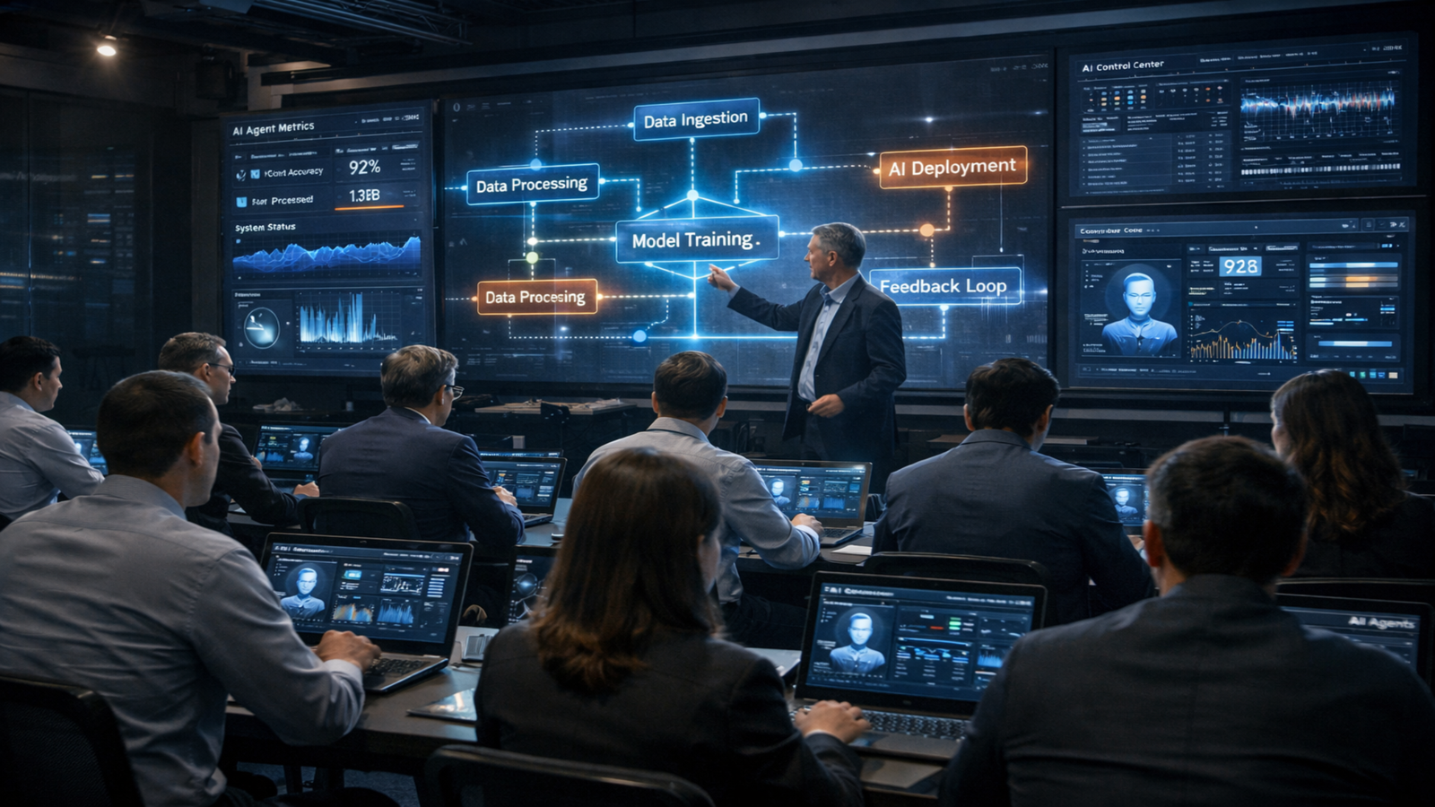 Training stage: structured modules and labs for AgentOps and FinternetOps workflows
