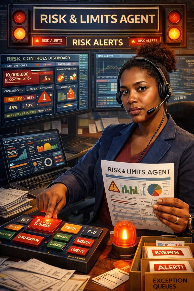 Risk and Limits Agent - exposure checks, concentration limits, and operator escalations